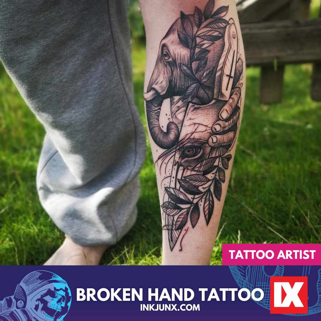 Broken Hand Tattoo